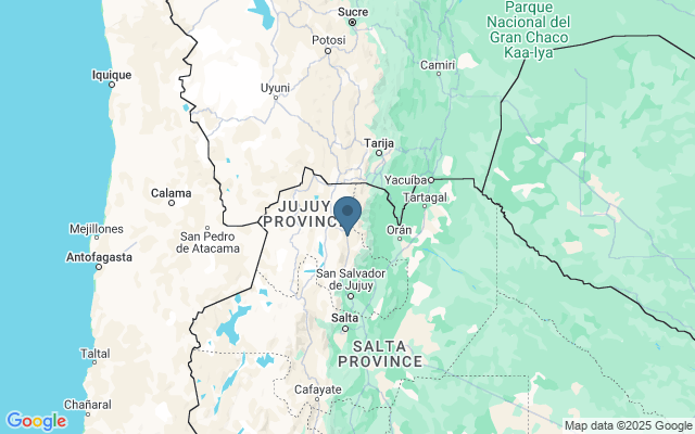 Kaart met locatie Quebrada de Humahuaca